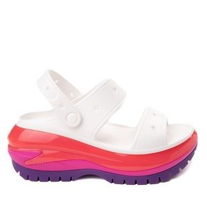 Crocs Mega Crush Sandal, white/pink/purple W7
